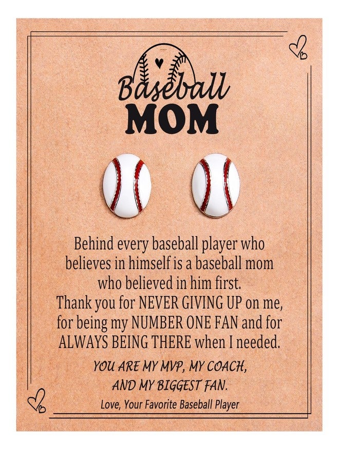 EPIRORA Baseball Gifts for Women, Hypoallergenic Sterling Silver Stud Earrings Baseball Mom Essentials Birthday Christmas Mother's Day Present for Her from Daughter Son - Image 1